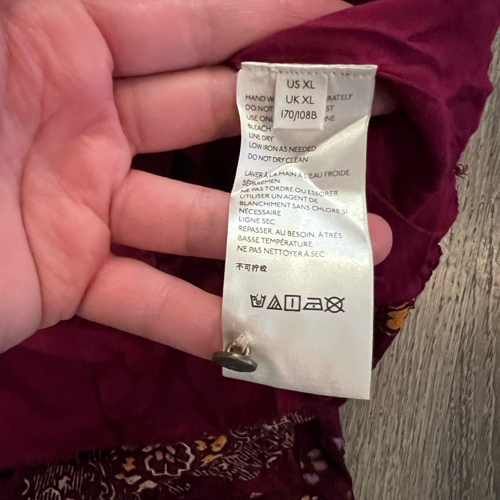 Anthropologie Maroon and Yellow Patterned Maxi Dress - Picture 10 of 15